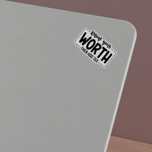 3pc - "Know Your Worth Then Add" Sticker Pack – Water Bottle, Tumbler, Laptop - Picture 5 of 8